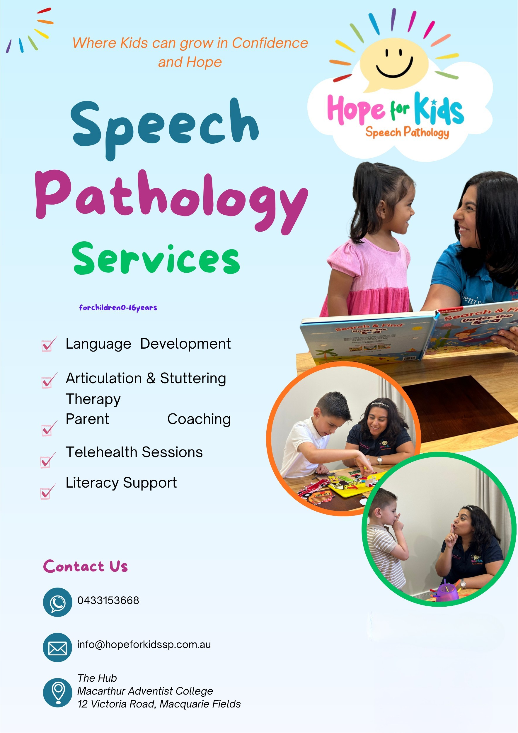 Hope for Kids Speech Pathology 