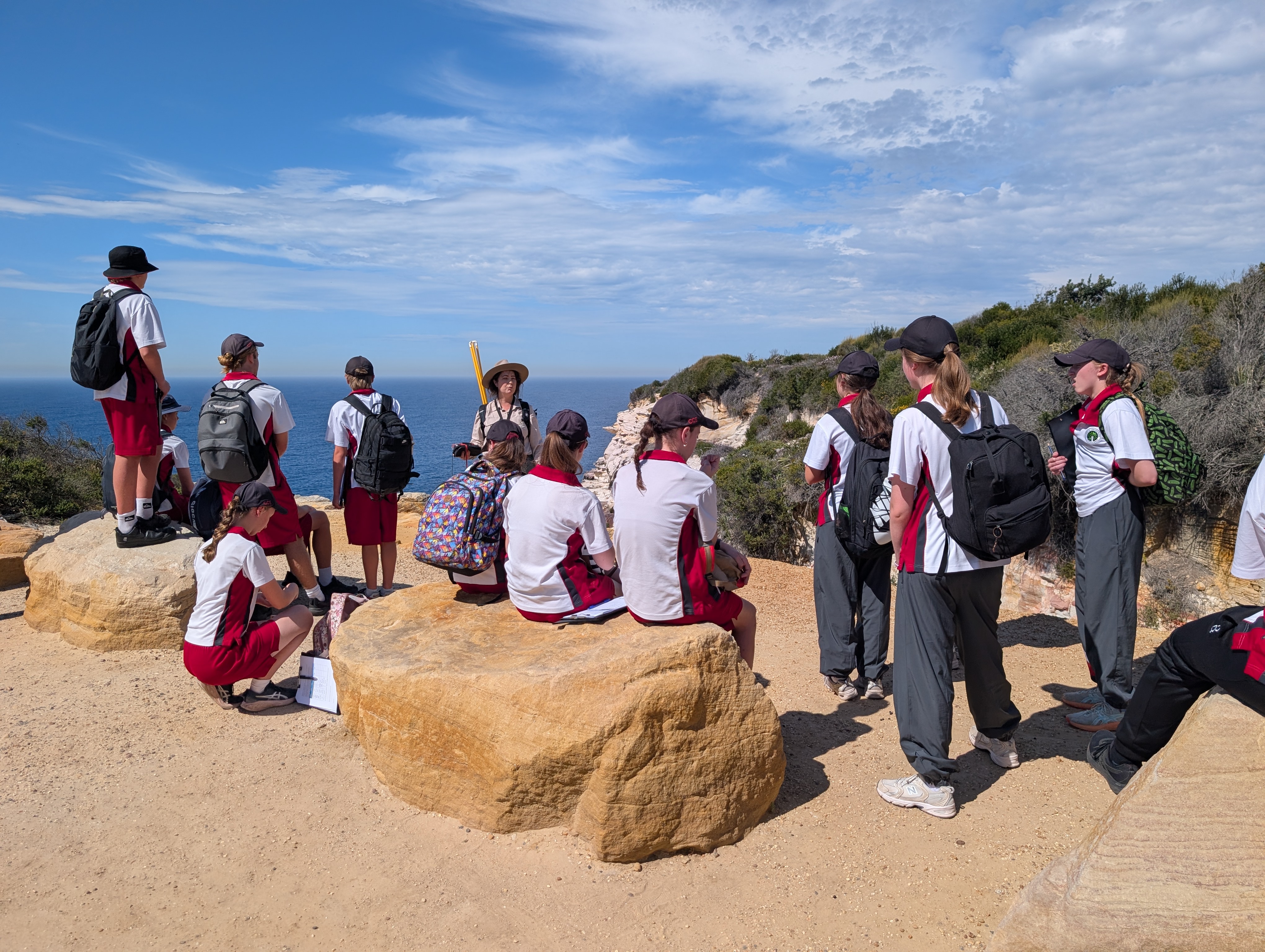Year 9 students at Wattamolla