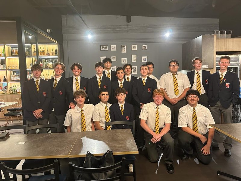 The First XV rugby team are presented with their ties
