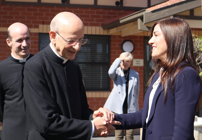 Monsignor Fernando Ocariz, Prelate of Opus Dei, visits the school