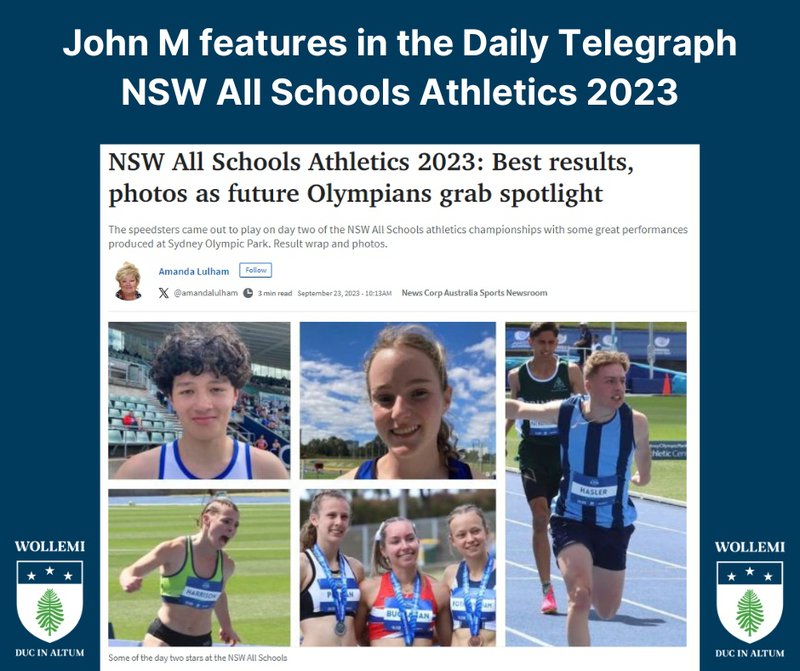 John M wins the 16-year 100m in the NSW All Schools Athletics 2023 tournament
